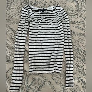 BCBG Maxazria Stretchy Striped Long Sleeve Shirt